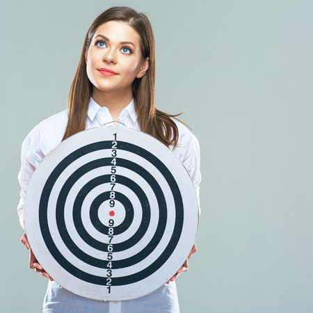 Business woman hold target.の写真素材