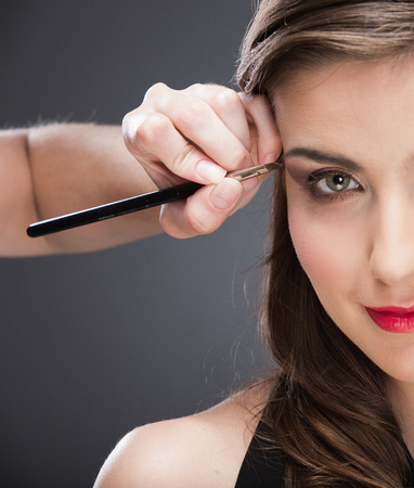 Fashion model portrait. Isolated. Stydio.の写真素材