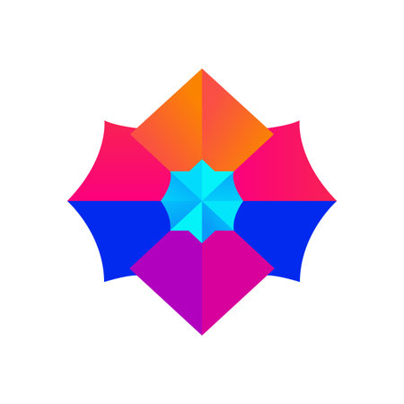 Vibrant Geometric Abstract Flower Designのイラスト素材