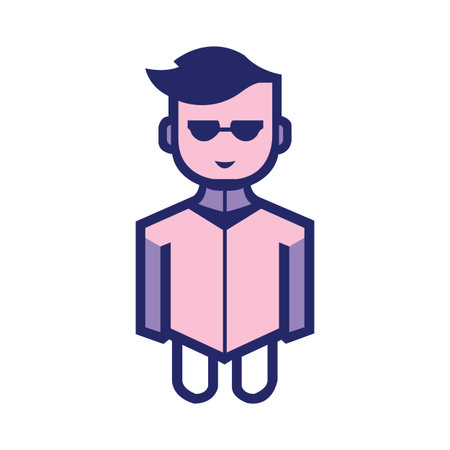 Minimalist Geometric Character â€“ Flat Design, Avatar, Vector Illustration