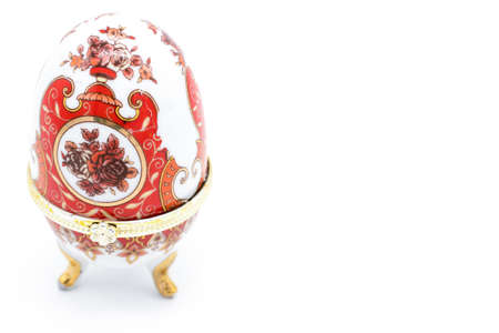 Jewelry Faberge Egg isolated on white backgroundの写真素材