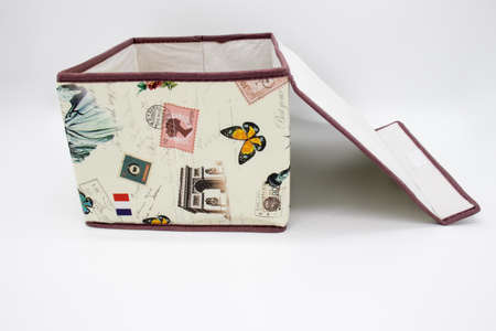 Moscow, Russia. 11/11/2018 Cosmetic pouch for storing props on a white background, close-up
