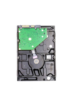 Computer hard disk on white background