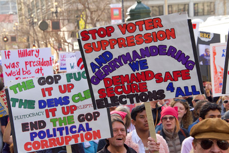 San Francisco, CA - January 19, 2019: Unidentified participants in the Women's March. This year's theme is Truth To Power and celebrating the Womens Wave.のeditorial素材