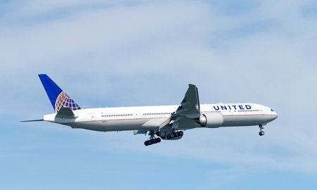 San Francisco, CA - October 05, 2018: United Airlines passenger plane performing in the 37th annual...
