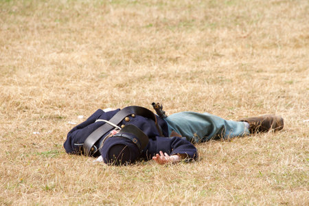 Duncan Mills, CA - July 14, 2018: Unidentified participants at Northern California's largest Civil War reenactments and one of the largest west of the Mississippi. A two day living history experience.のeditorial素材