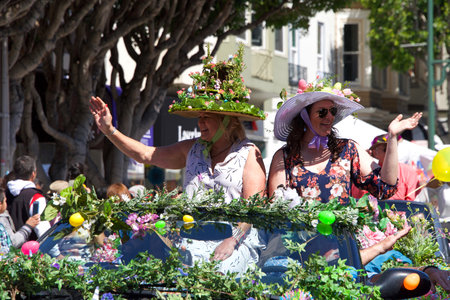 San Francisco, CA - April 01, 2018: Unidentified  participants in the 27th Annual Union St Easter...
