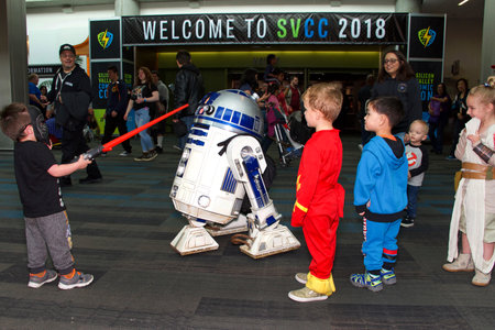 San Jose, CA - April 07, 2018: Unidentified participants at the Silicon Valley Comic Con....