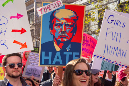 San Francisco, CA - January 20, 2018: Unidentified participants in the Women's March. Designed to...