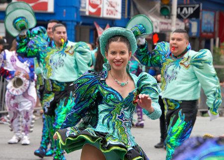 San Francisco, CA - May 28, 2023: Unidentified participants in the 45th annual Carnaval Grand Parade...