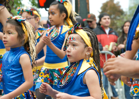 San Francisco, CA - May 28, 2023: Unidentified participants in the 45th annual Carnaval Grand Parade...