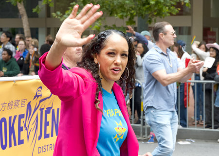 San Francisco, CA - June 24, 2023: DA Brooke Jenkins participating in the SF Gay Pride Parade up Market  St to Civic Center. Theme, Looking Back, Moving Forward.のeditorial素材