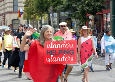 Alameda, CA - July 4, 2023: Alameda 4th of July Parade, one of the largest and longest Independence...