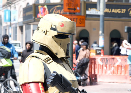 San Francisco, CA - Aug 12, 2023: Participants in the 30th annual Pistahan Parade, a colorful display of Filipino community pride and diversity.のeditorial素材