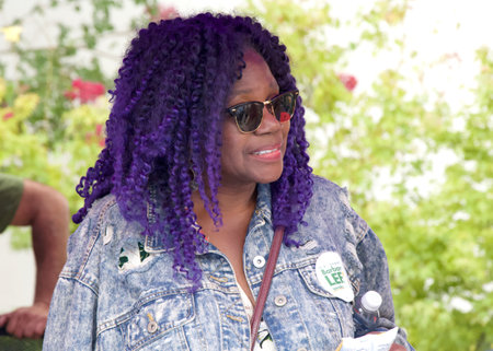 San Jose, CA - Sept 2, 2023: Participants at the South Bay Labor Councilâs Labor Day BBQ event.のeditorial素材