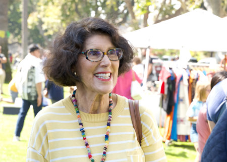Alameda, CA - Sept 23, 2023: Mayor Marilyn Ezzy Ashcraft speaking with participants at the Nuestros Colores Art and Culture Festival.のeditorial素材
