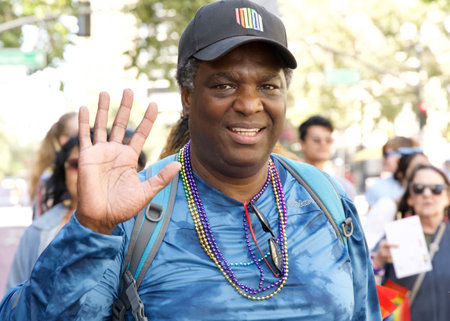 Oakland, CA - Sept 10, 2023: Participants at the Oakland Gay Pride Parade on Broadway, downtown Oakland. Fuel the Power of Pride.のeditorial素材