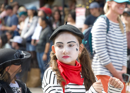 Half Moon Bay, CA - 14, 2023: Unidentified participants at the 50th annual Art and Pumpkin Parade in the World Pumpkin Capitol of Half Moon Bay.のeditorial素材