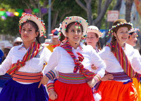 San Francisco, CA - May 29, 2022: Unidentified participants in the 44th annual Carnaval Grand parade in the Mission District, this years theme, Colores de Amor â Inclusivity, Family and Community.のeditorial素材