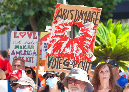 Oakland, CA - June 11, Participants at the March for our Lives Protest Rally at Frank H Ogawa Plaza...