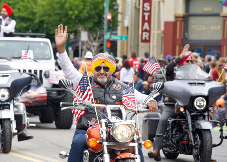 Alameda, CA - July 4, 2022: Participants in the Alameda 4th of July Parade, one of the largest and longest Independence Day parade in the nation.のeditorial素材