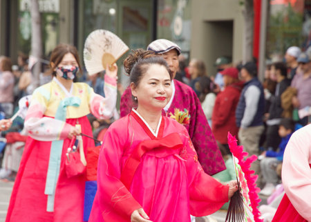 Alameda, CA - July 4, 2022: Participants in the Alameda 4th of July Parade, one of the largest and longest Independence Day parade in the nation.のeditorial素材