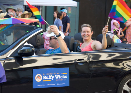 Oakland, CA - Sept 4, 2022:  Assembly Member Buffy Wicks participating in the Oakland Gay Pride...