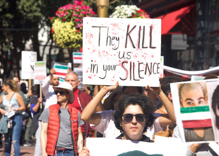 San Francisco, CA - Oct 8, 2022: Participants in Rise up for Abortion BayArea organized Women's...