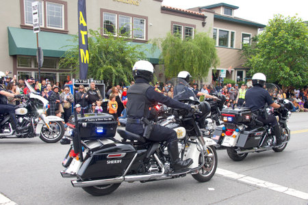 Half Moon Bay, CA - Oct 15, 2022: Unidentified participants at the 50th annual Art and Pumpkin Festival and Parade in the World Pumpkin Capitol of Half Moon Bay.のeditorial素材