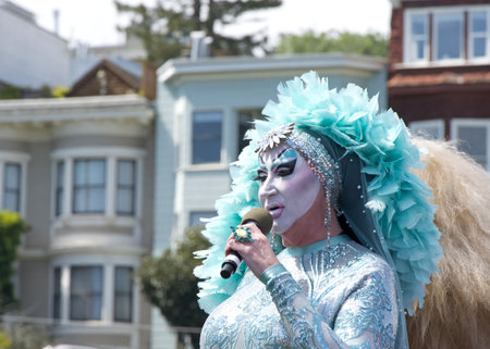 San Francisco, CA - March 31, 2024: Unidentified Participants at the 45th Annual Easter in the Park, hosted by the Sisters of Perpetual Indulgence.のeditorial素材