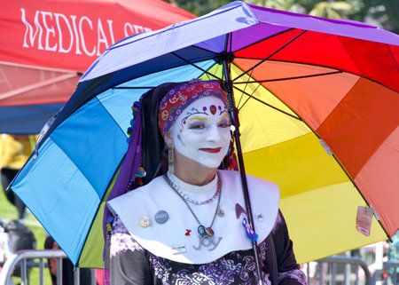 San Francisco, CA - March 31, 2024: Unidentified Participants at the 45th Annual Easter in the Park, hosted by the Sisters of Perpetual Indulgence.のeditorial素材