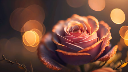 Beautiful rose with bokeh background, ai generatedの素材