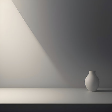 Minimalistic interior design with vase. 3D render.の素材