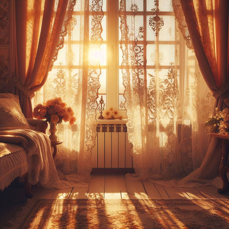 Luxury bedroom interior with large window and chair. 3d renderの素材