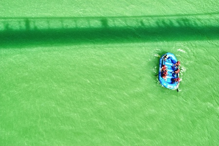 people on rafting boat