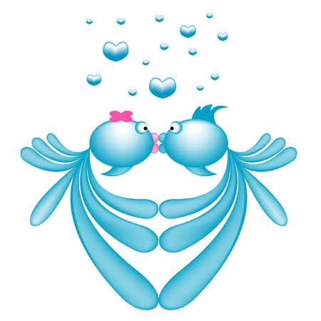 Fish Kissのイラスト素材