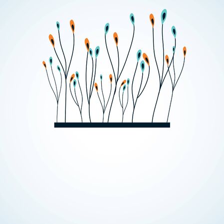 Branch of color flowers. のイラスト素材