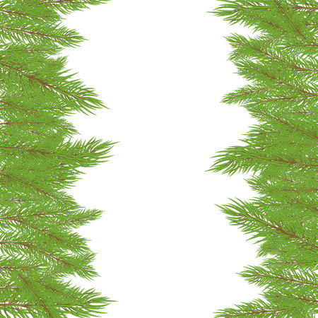 Christmas green Fur-tree with  decoration. Vector illustrationのイラスト素材