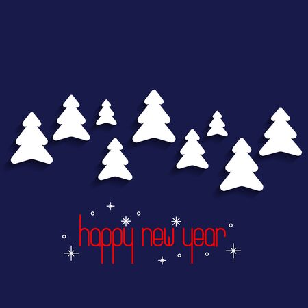 Christmas trees card. Happy New Year. Vector illustration.のイラスト素材