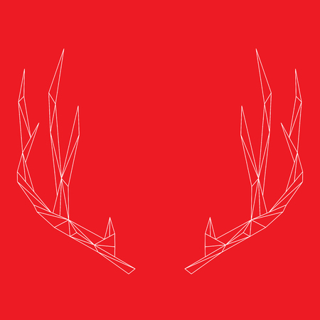 Minimal polygon deer deer horns. Vector illustration.のイラスト素材