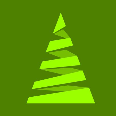 Stylized ribbon Christmas tree. Vector illustration.のイラスト素材