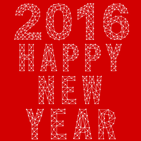 Polygon Happy New Year 2016. Vector illustration.のイラスト素材