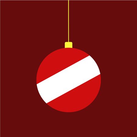 Christmas card with Christmas decoration on red background. Vector illustration.のイラスト素材