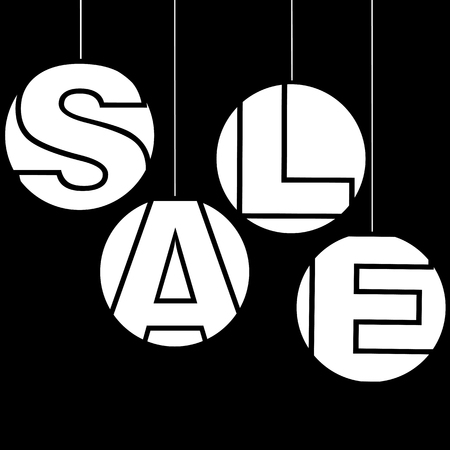 Christmas sale decoration balls. Vector illustration.のイラスト素材