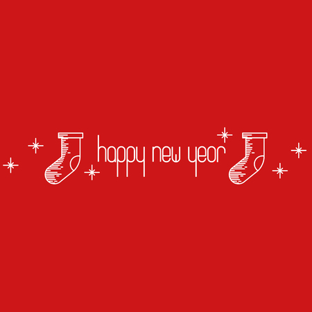 Happy New Year Christmas card. Vector illustration.のイラスト素材