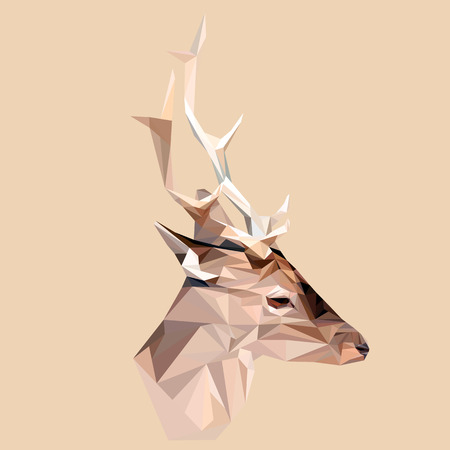 Deer low poly design. Triangle vector illustration.のイラスト素材