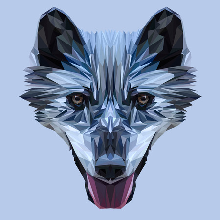 Wolf low poly design. Triangle vector illustration.のイラスト素材
