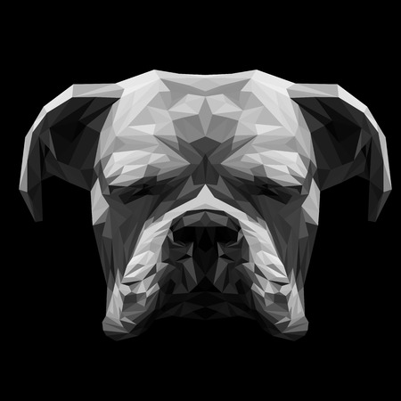 White boxer dog animal low poly design. Triangle vector illustration.のイラスト素材