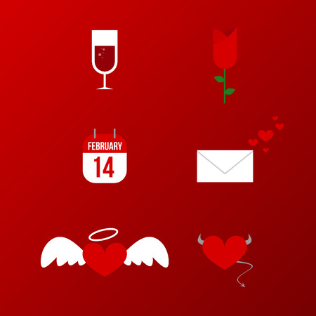 Valentines day icon set. Vector illustration.のイラスト素材
