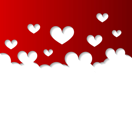 Flying hearts paper. Valentines day. Vector illustration.のイラスト素材